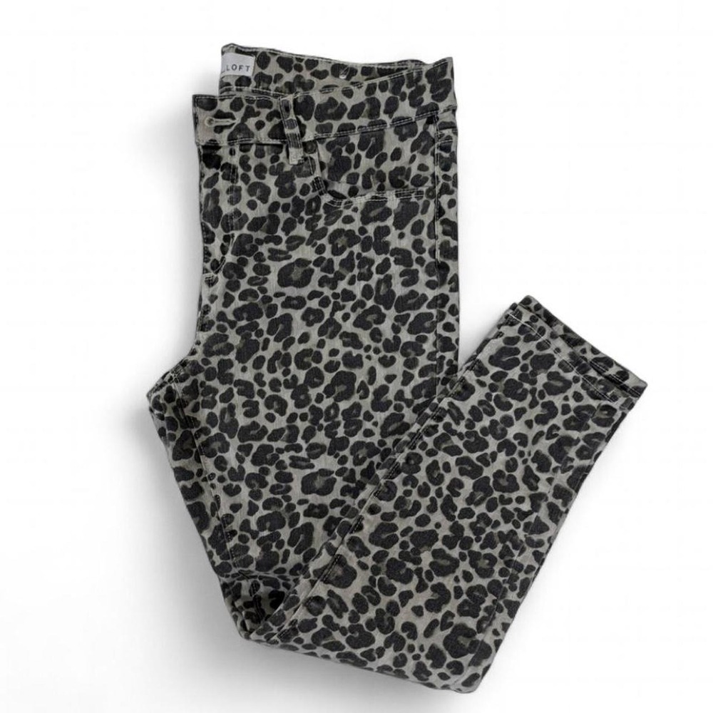 LOFT Leopard Print Skinny Jeans Size 29/8 Animal Print Stretch Ankle Pants